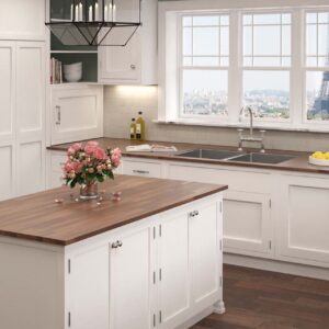 72 inch x 255 inch x 15 inch acacia wood kitchen countertop brown