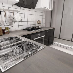 96 inch x 255 inch x 15 inch acacia hardwood countertop dusk grey