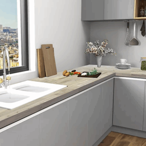 96 inch x 255 inch x 15 inch acacia hardwood kitchen countertop organic white