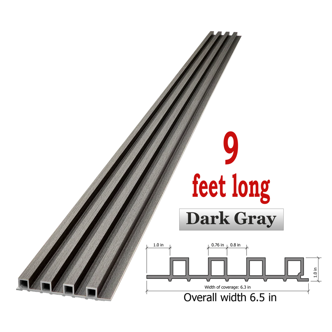 DARK GREY WPC FLUTED PANELS