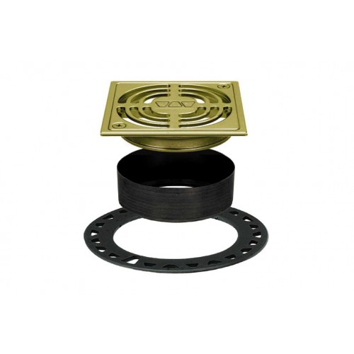Schluter KERDI-DRAIN Grate Kit Contour 4" Brushed Brass